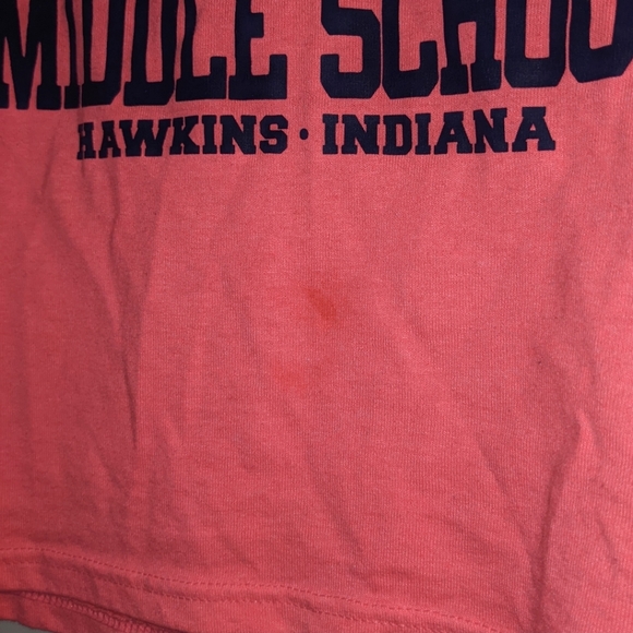 Hawkins Middle School Stranger Things Pink Neon T-Shirt - Picture 3 of 4